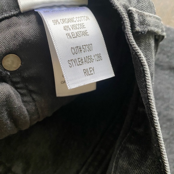 Agolde Riley High Rise Straight Crop in Black Pepper Gray Frayed Hem Size 26 - Picture 5 of 8